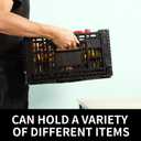 Collapsible Storage Bin Containe52 Liter Transferheavy duty plastic storage box,milk crates heavy duty Transit storage of various items black (2)