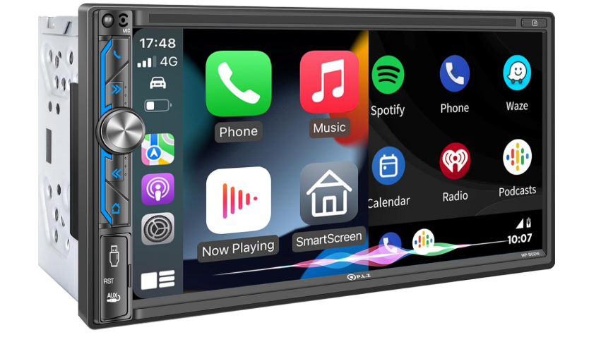 PLZ 7" Wireless Double Din Car Stereo Apple Carplay Radio Screen for Car Audio Receivers, Bluetooth 5.3 Car Play Android Auto Touchscreen, 240W 4.2 CHN 2 Subwoofers Outputs, Backup Camera, SWC, FM/AM Visit the PLZ Store MULTIMEDIA PLAYER mp5