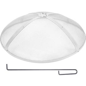 Fire Pit Spark Screen Round 36", Reinforced Heavy Duty Steel Metal Cover, Outdoor Firepit Lid, Easy-Opening Top Screen Covers Round with Ring Handle for Outdoor Patio Fire Pits Backyard