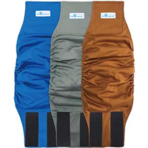 PAW Inspired Belly Band Male Dog WRAP Washable, Black Lining, Medium, 3 Count