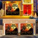 Halloween Garage Door Decorations,7 x 8 ft Pumpkin Halloween Garage Door Cover Scary Halloween Backdrop for Home Outdoor Indoor Party Yard Wall Decorations