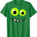 Cute One Eyed Monster Face Green Eyes Halloween Costume T-Shirt S