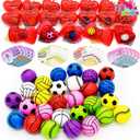 JOYIN 28 Packs Kids Valentine Day Sports Bouncy Ball with Prefilled Hearts and Valentine Cards for Kids Valentine Classroom Exchange, Kids Bouncy Balls for Class Exchange Game Prize