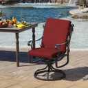 Arden Foam Patio Dining Outdoor Chair Cushions, 20 x 44, Premium High-Density Foam, Never Flattens, Weather-Proof for Outdoor Chairs, Ruby Red Leala