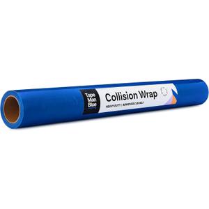 Crash/Collision Wrap, 36 inch x 100 feet, Blue Collision Wrap for Damaged Vehicles & Car Windows, Self Adhesive Broken Window Cover for Cars, Clean Removal Automotive Wreck Film, Made in America