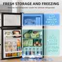 Antarctic Star Mini Fridge with Freezer, Double Door Compact Refrigerator, Adjustable Thermostat, Small Fridge for Bedroom Office Dorm Apartment, 2.45 Cu.Ft Silver
