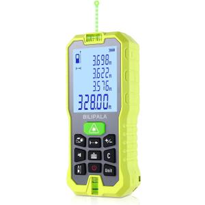 Laser Distance Measuring Tool, 100M/328ft Laser Measure, 2mm Accuracy Laser Distance Meters with Backlit LCD, Measuring Distance, Area, Volume, Pythagorean Mode for Indoor/Outdoor Use(Green Laser)