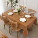 maxmill Fall Tablecloth Swirl Design Spillproof Wrinkle Free Heavy Weight Soft Table Cloth Decorative Fabric Tabletop for Harvest Celebration Thanksgiving Dinner Rectangle 60 x 140 Inch, Fall Leaf