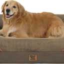 Orthopedic XL Large Dog Bed - Removable Bolster & Waterproof Washable Cover for Pet Big Dogs Bed Extra Large Dog Beds with Foam Support Non-Slip Bottom (Coffee)