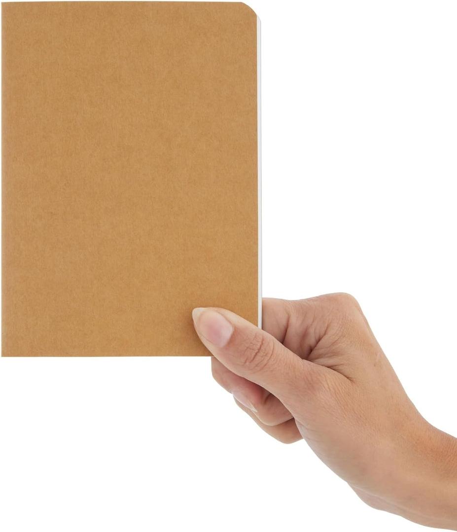 Paper Junkie A6 Kraft Paper Notebook - 4 x 6 in, Brown, 24 Pack Softcover, 80 Lined Pages - Writing Journal for Kids & Students - Bulk Journals - Notebooks & Party Favors - Classroom & Office Supplies