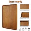 2 PCS 13 x 9 in Solid Acacia Wood Serving Trays Rectangular Wooden Serving Platters Natural Wooden Boards for Bar Coffee Party (Brown)