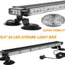 ASPL 29.5" 54 LED Strobe Light Bar Double Side Flashing High Intensity Emergency Warning Flash Strobe Light with Magnetic Base for Safety Construction Vehicles Tow Trucks Pickup (Amber/White)