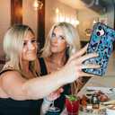 Compatible for iPhone 16 Plus Case Cute with Card Holder Shockproof Slim Slot Phone Wallet Cover for Women/Blue Butterflies Bright Animals Beautiful Theme Ornament