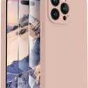 FireNova Designed for iPhone 15 Pro Max Case, Silicone Upgraded [Camera Protection] Phone Case with [2 Screen Protectors], Soft Anti-Scratch Microfiber Lining Inside, 6.7 inch, Pinksand