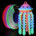 LOVOON 3D Printer Filament Luminous Glow Rainbow PLA,Magic irradiative 3D PLA Filament 1.75mm, for Halloween and Christmas Decorations, Glow-Rainbow 6,1KG(2.2lbs)/Spool