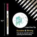 8 x Lelix 24 Colors Metallic Marker Pens, Fine Tip Paint Pens for DIY Photo Album, Black Paper, Card Making, Rock Art Painting, Scrapbooking, Glass, Metal, Wood