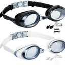 2 Pack Swim Goggles Anti-fog No Leaking Anti-UV Silicone Swimming Goggles for Adult Women Men