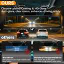 Rear View Mirror, 14 Inch Chrome Anti-glare Panoramic Rear Mirrors Universal Convex Car Interior Clip on Extra Big Wide Angle Rearview Mirror Extender to Reduce Blind Spot for Car SUV Trucks