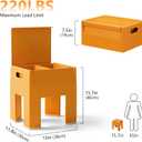 Nightstand Bedside with Storage Space, Multifunctional Colorful Plastic End Table Small Side Table for Bedroom, Dorm and Small Spaces, Easy Assembly(14.7" D x 11.8" W x 15.8" H, Orange)