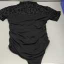 Avidlove Women's Short Sleeve Bodysuit Turtle Neck Body Suits Mesh One Piece Leotard Going Out Tops Date Outfits Medium