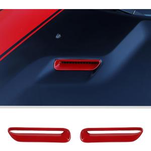 JWWY for Challenger Hood Air Conditioner Air Outlet Trim for 2009-2014 Dodge Challenger Accessories, ABS Red 2pcs