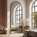 NeuType Arched Full Length Mirror, 70.5”x25.5”, Large Full Body Mirror with Aluminium Metal Frame, Shatter Protection, Wall-Mounted Mirrors for Living Room or Dressing Room- Black（Arched）