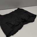 Black Elastic Waistband Denim Shorts Fringed Bottom, Large