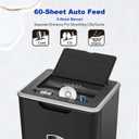 Wingwise Auto Feed Paper Shredder, 60 Sheets Cross Cut, CD/Credit Card Shredder with Anti-Jam & Dual Modes, 5.8 Gallon Bin, P-4 High Security for Home Office