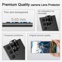 Cutebe 2 Packs Screen Protector for S23 Ultra + 2 Packs Camera Lens Protector with Tempered Glass,Touch Sensitive and Case Friendly