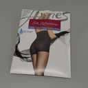 Hanes Silk Reflections Control Top Sheer Toe Silky Sheer High Waisted Pantyhose, Size: AB, Barely Black