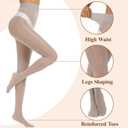 2 Pairs Shiny Pantyhose for Women High Waist Silk Oil Shimmer Sheer Tights (Large-X-Large, Grey)