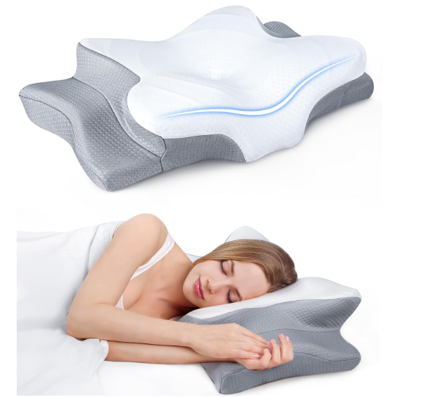 Ultra Pain Relief Cooling Pillow for Neck Support, Adjustable Cervical Pillow Cozy Sleeping, Odorless Ergonomic Contour Memory Foam Pillows, Orthopedic Bed Pillow for Side Back Stomach Sleeper