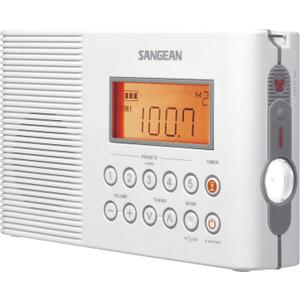 Sangean H201 Shower Radio AM/FM Waterproof, Weather Alert Radio, White