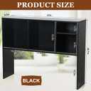 Briwooody Dorm Desk Hutch Desktop Bookshelf with 5 Shelves 3-Tier Wood Countertop Desk Shelf Top Only Organizer for College Dorm Office Home, 37 x 9.5 x 28.7 Inch(Black)