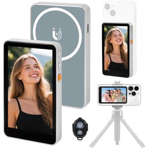 Magnetic Phone Vlog Selfie Monitor Screen for iPhone & Android, Wireless Connection, Bluetooth Remote Control, Rear Camera Monitor for Selfie, Vlog, Instagram,Live Stream, TikTok