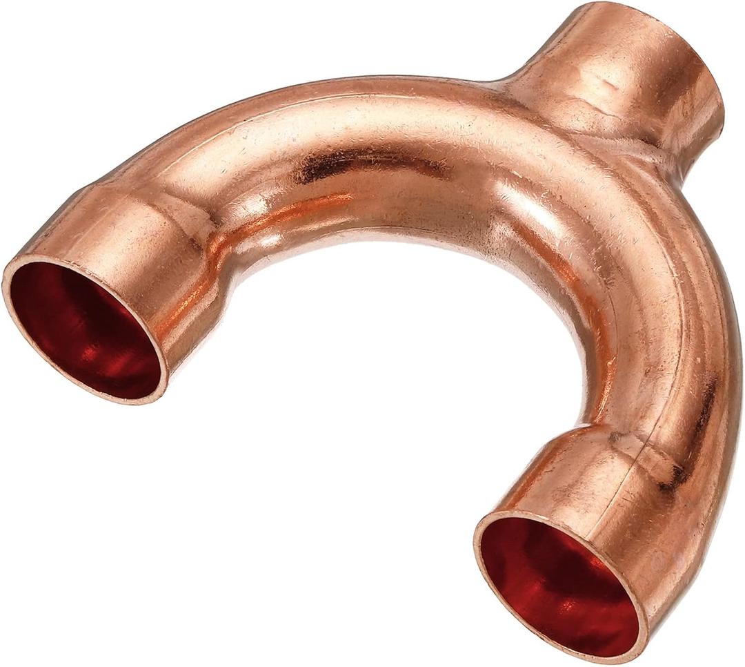 MECCANIXITY Tee Y Type Copper Fitting Welding Joint Split Union Intersection 22mm or 7/8 Inch ID for HVAC, Air Conditioning Refrigeration System