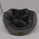 Bedsure Dog Beds for Small Dogs - Round Cat Beds for Indoor Cats, Washable Pet Bed for Puppy and Kitten with Slip-Resistant Bottom, 20 Inches, Grey