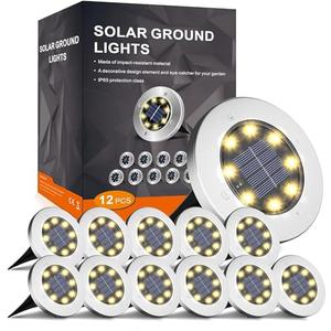 INCX 4.6 inch Solar Lights Outdoor Waterproof,24 Pack Solar Lights for Outside, Solar Garden Lights Landscape Lighting for Patio Pathway Lawn Yard Deck Driveway Walkway, Warm White