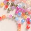 UV Round Loose Beads Bulk, Color Changing Cat Eye Stone Beads for Jewelry Making, Colorful Unique Sunlight Sensitive Spacer Bead for DIY Bracelet Necklace Crafts-100pcs, 8mm