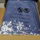 5x7 Christmas Area Rug for Bedroom Living Room Non Slip Xmas Snowflakes Large Indoor Area Rug for Holiday Washable Christmas Dining Room Throw Carpet Soft Bordered Rugs for Kitchen Nursery, Blue