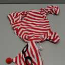 Red and White Striped Dog Halloween Costumes 2 Pcs Puppy Jumpsuit with Hat for Halloween Party (Red and White, Medium)