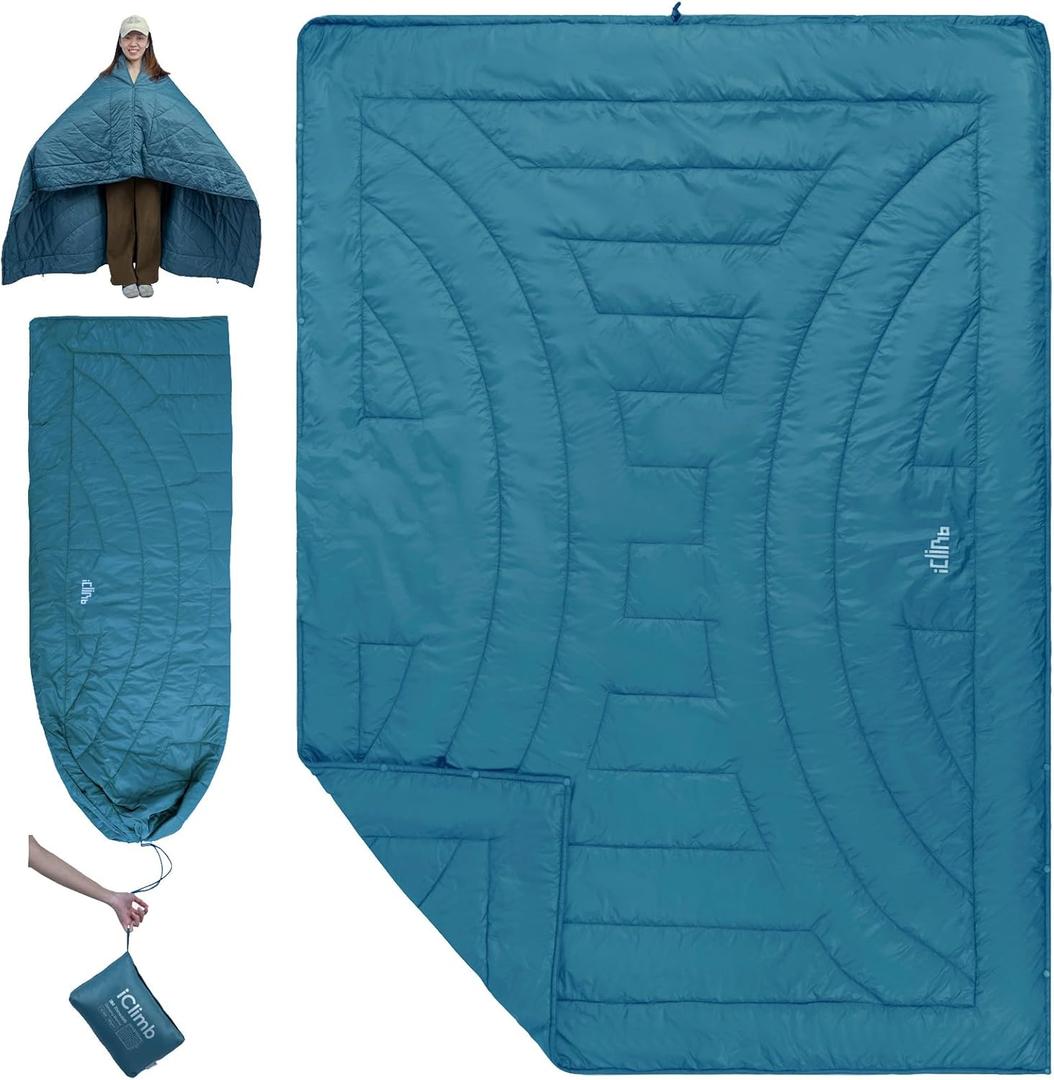iClimb 3M Thinsulate Insulation Warm Camping Blanket Ultralight Compact (72.8  55, Blue)