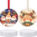 Sublimation Ornament Blanks 5 Inch 20 PCS Christmas Aluminium Round Decoration