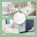 Roslim Shower Corner Splash Guard, 2 Pack No-Adhesive Silicone Bathtub Splash Guards with Suction Cups, Reusable Water Blocker for Tub & Walk-in Shower Corners, Keeps Floor Drier, White