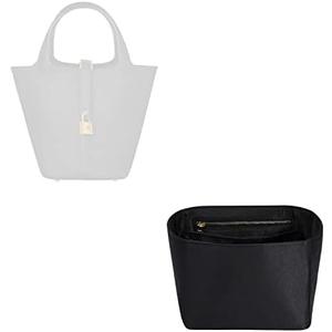 Hermes ZTUJO Picotin 18 Organizer Insert, Luxury Purse Organizer Insert, Silky Smooth, Fits Picotin 22 Bags (Black)