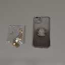 XYZ for iPhone 13 Case with Stand, Phone Case with Double Ring Kickstand, Women Girls Bling Luxury Glitter Clear Phone Case Cover Heart for iPhone 13, Silver