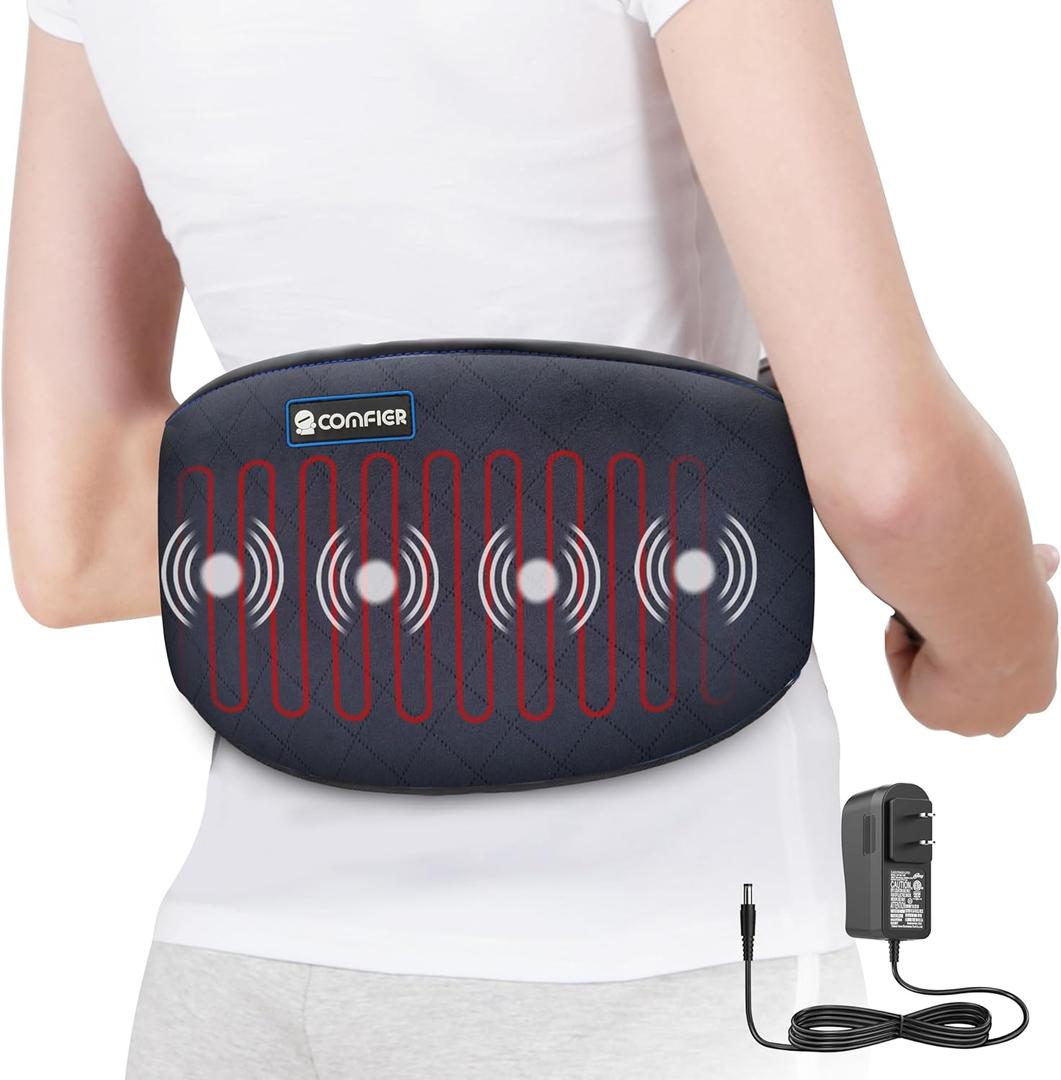 COMFIER Electric Heating Pad for Back Pain, Plug-in Vibration Lower Back Massager with Heat,FSA Eligible HSA,Heat Pad with Auto Shut Off,Heated Waist Belt, Gifts for Women Men Mom Dad (45.2*8.7 Inch)