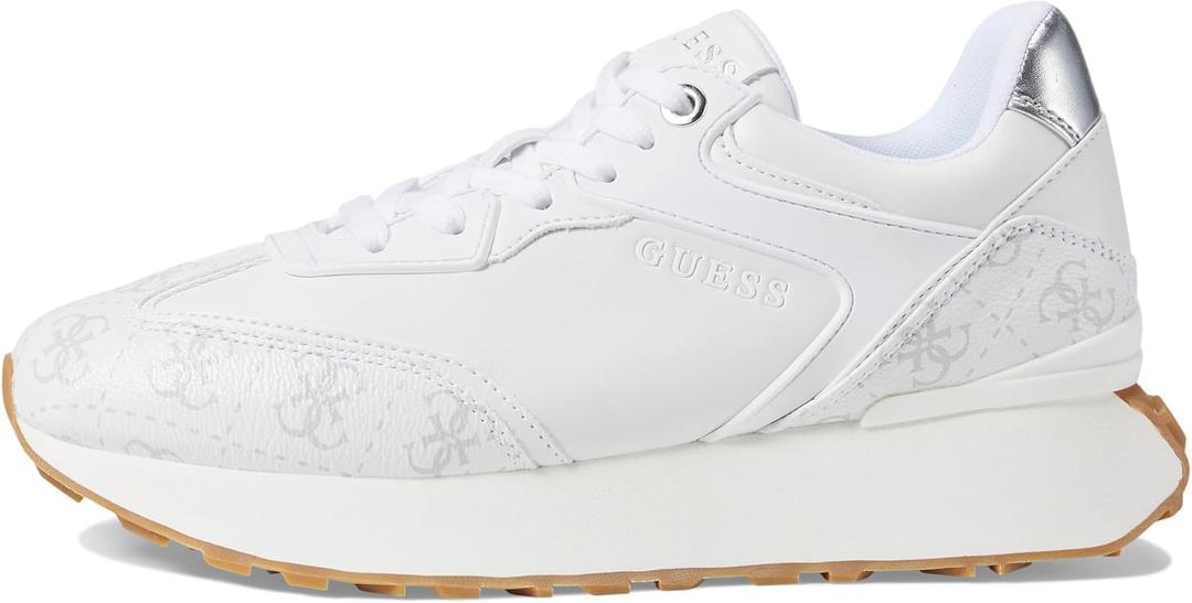GUESS Women's Luchia Sneaker (8, White Multi)