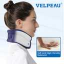VELPEAU Neck Brace for Neck Pain and Support - Soft Cervical Collar for Sleeping in Bed, Snoozing, Sleeping Upright, Anti-Snoring, Sleep Apnea for Women & Men (Blue, Comfort Version, Medium: 11.5-14"/3)