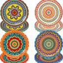 60 Pcs Fiesta Mexican Paper Plates 9 Inch Cinco De Mayo Party Dessert Disposable Taco Party Plates for Decorations Birthday Supplies Cake Favors Baby Shower Safari (Fiesta)